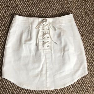 White Jean Skirt